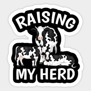 Raising My Herd Farmer Mom Cow Calves Lover Mother'S Day Sticker